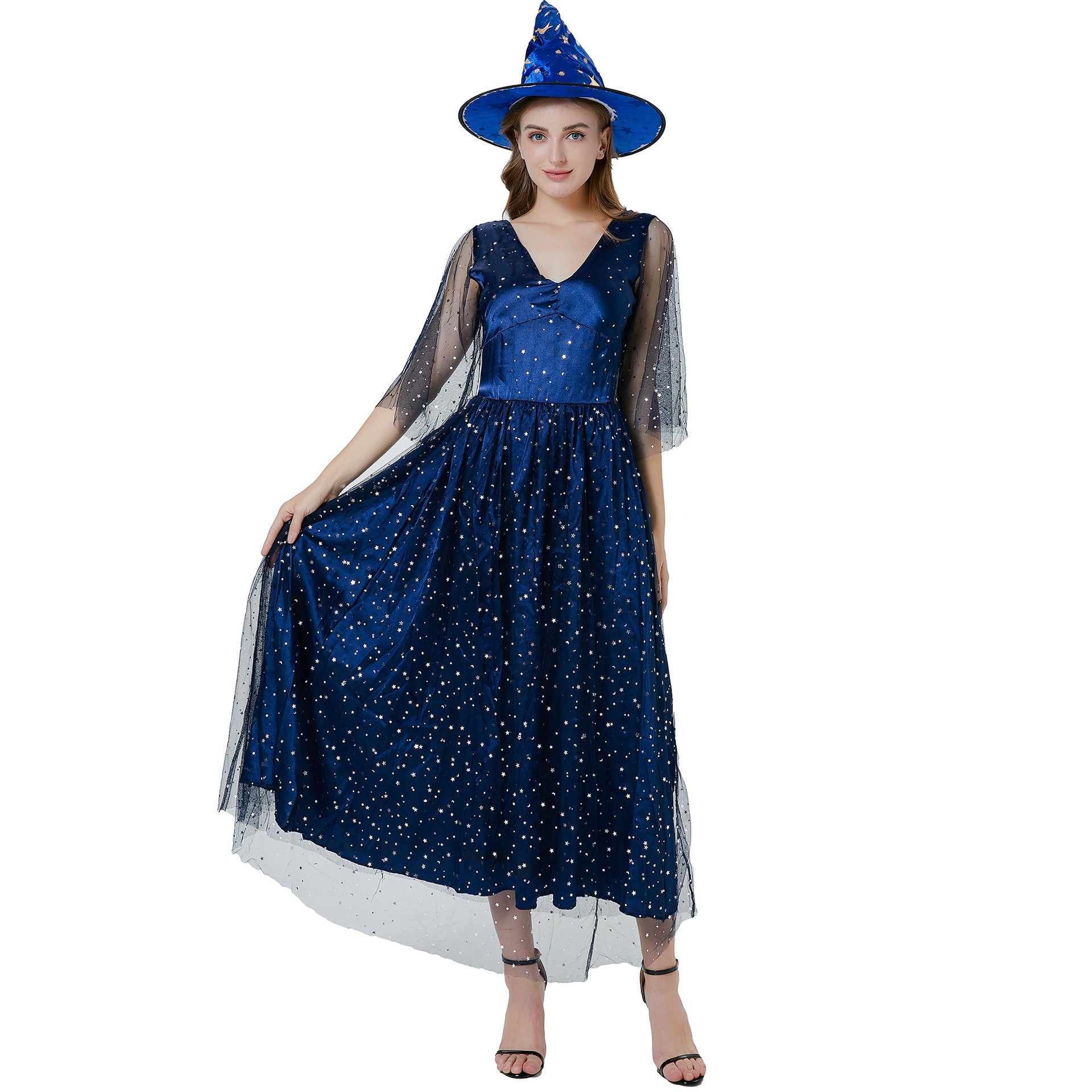 Halloween Witch Queen Costume - Elegant Witch Dress for Women Role Play - Halloweez