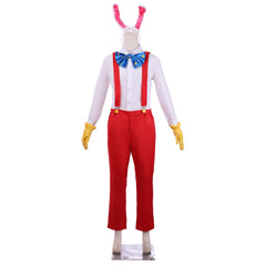 Roger Rabbit Men's Cosplay Costume White Shirt Red Suspenders Trousers Set