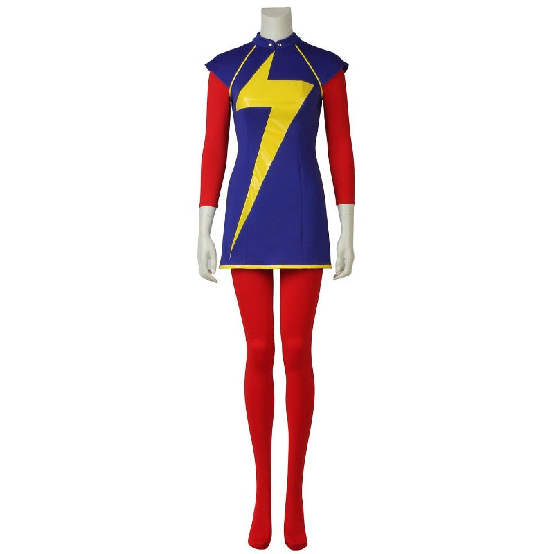 Tenue de cosplay Kamala Khan pour Halloween - Combinaison et cape pour femme pour Halloween et événements spéciaux