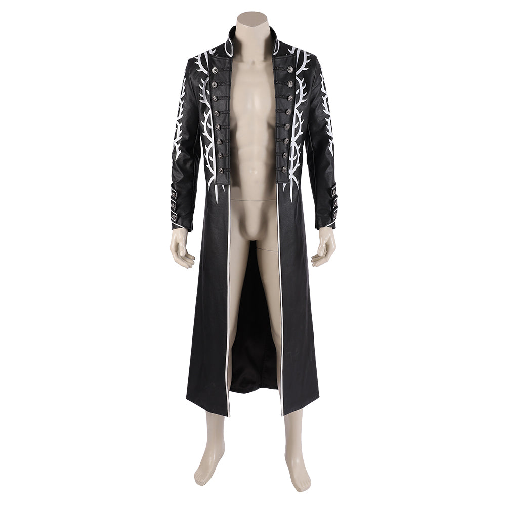 Devil May Cry 5 Vergil Cosplay Trench Coat, Men Full Set Halloween Cosplay Costume for Game Character Outfit - Halloweez