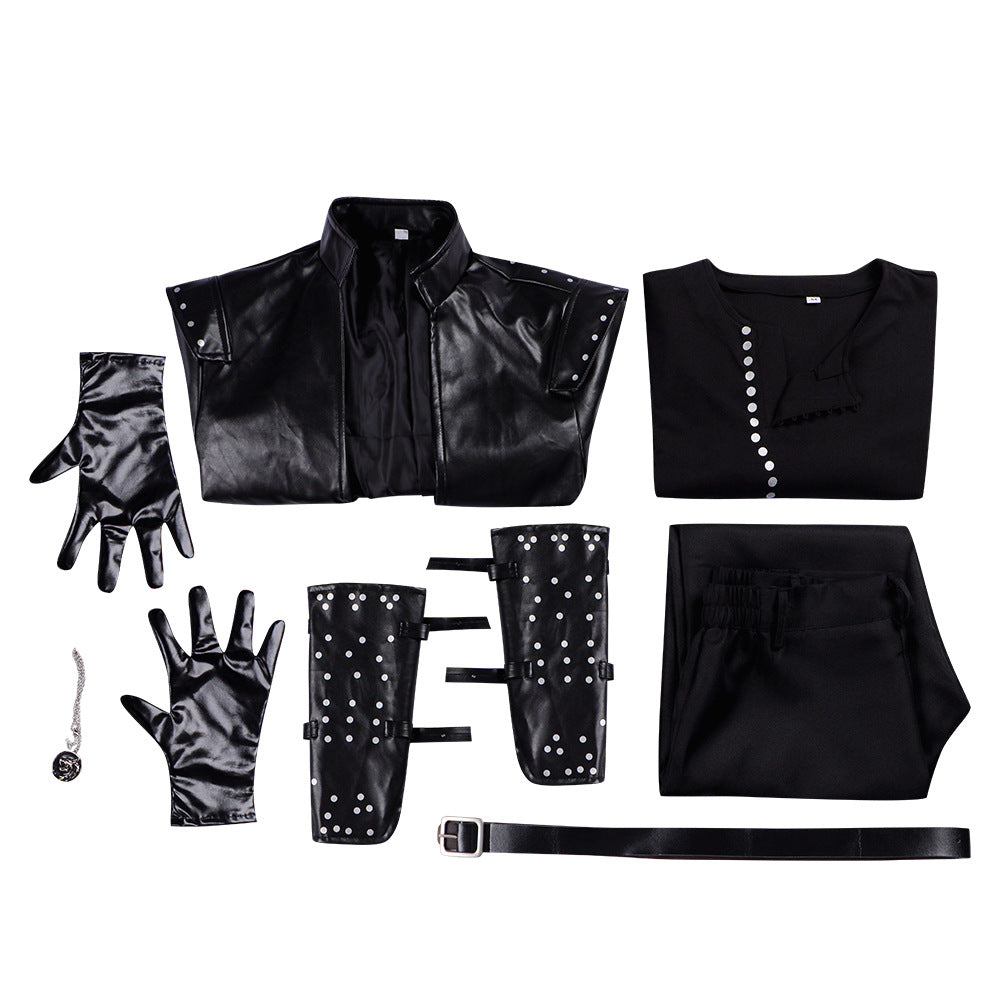 Witcher Geralt of Rivia Cosplay Costume Full Set Leather Jacket Halloween Game Character Outfit