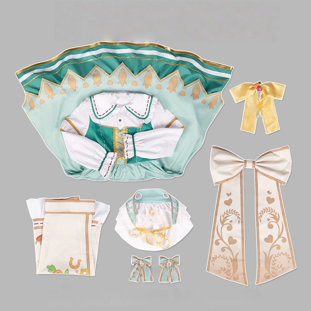 Uma Musume Rice Shower Maid Outfit Anime Cosplay Game Dress Set - Halloweez