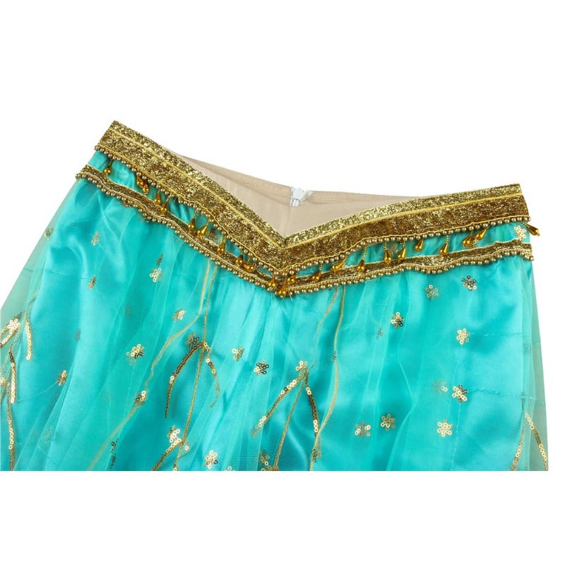 Halloweez Peacock Dress - Adult Princess Jasmine Cosplay Costume Inspired by Aladdin