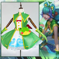 League of Legends Gwen Frog Raincoat Cosplay, Custom Game Outfit for Halloween & Comic Con