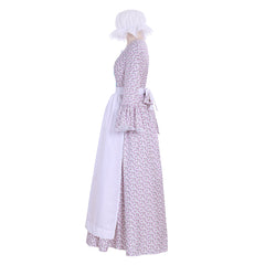 Elegant Victorian Pilgrim Wench Floral Prairie Dress – Women’s Colonial Dress by Halloweez