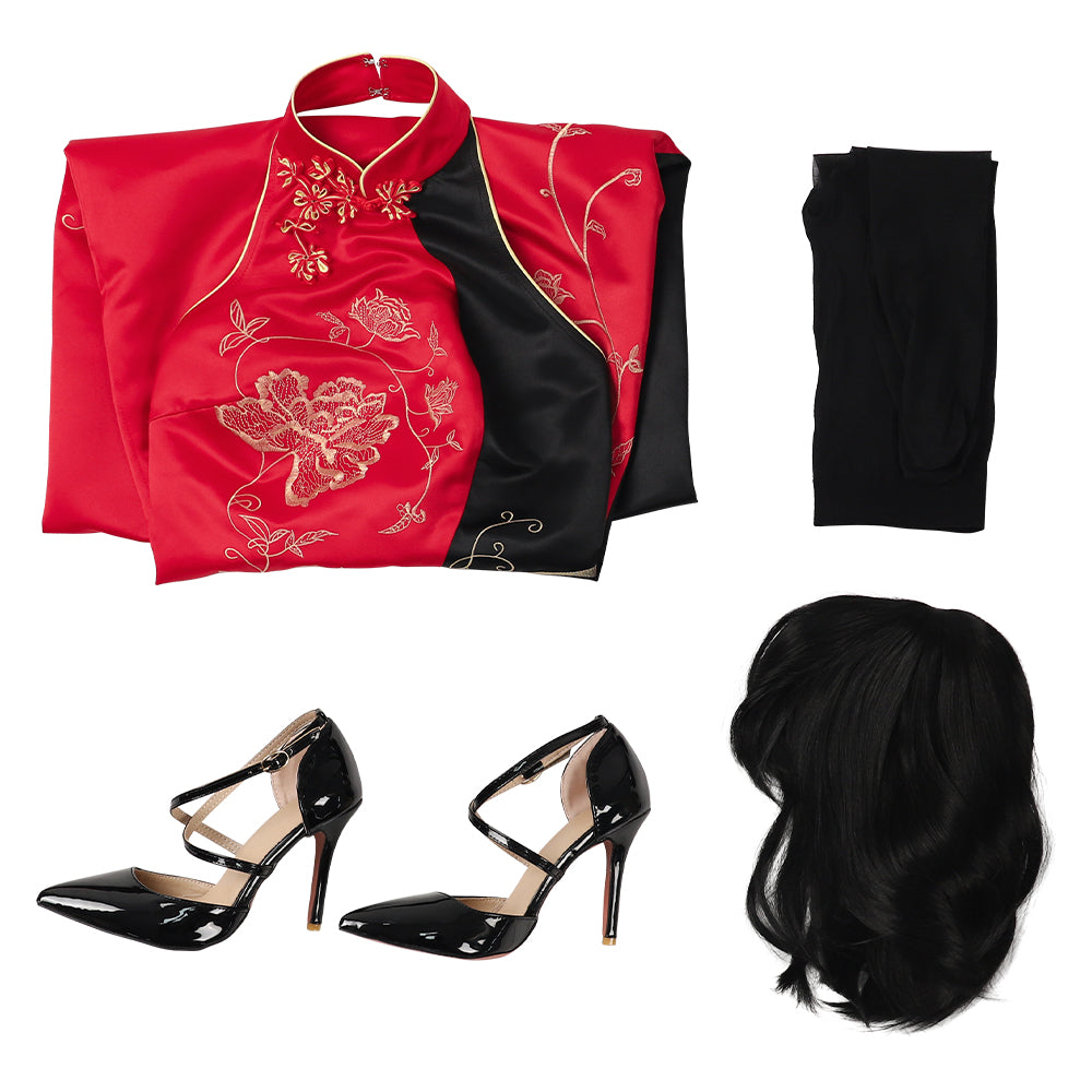 Stunning Ada Wong Cheongsam Cosplay Costume from Resident Evil 4 Remake by Halloweez
