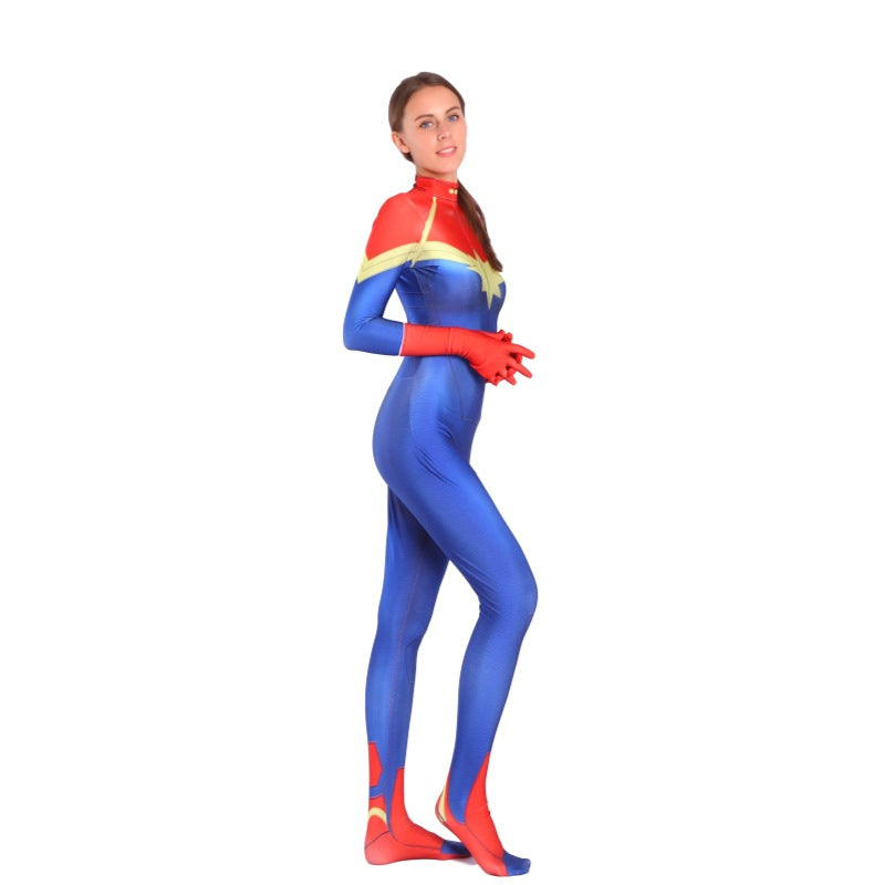 Halloween Captain Marvel Cosplay Costume for Kids and adult - Movie Role-Playing Bodysuit - Halloweez