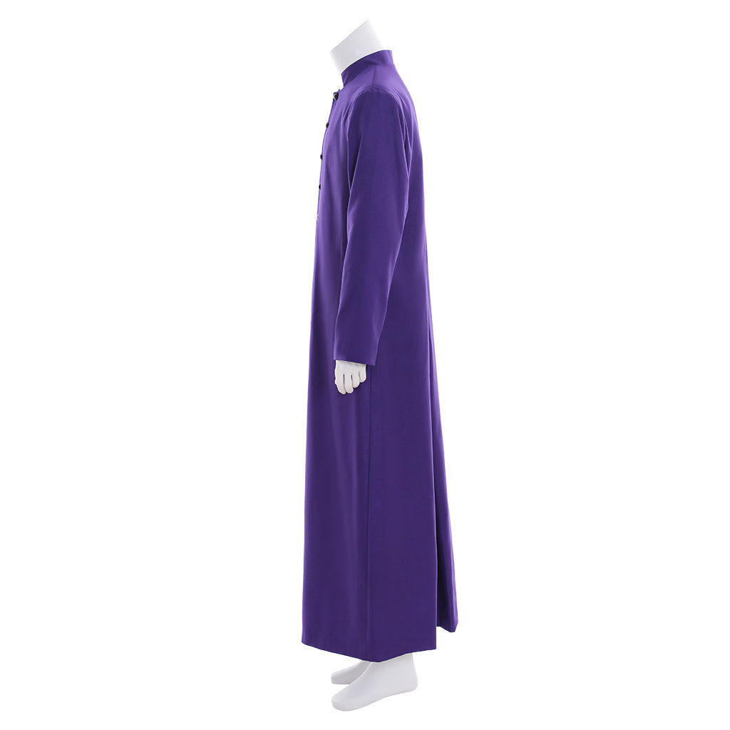 Men's Halloweez Purple Clergy Robes - Elegant Church Priest Cassock Robe for Liturgical Services - Halloweez