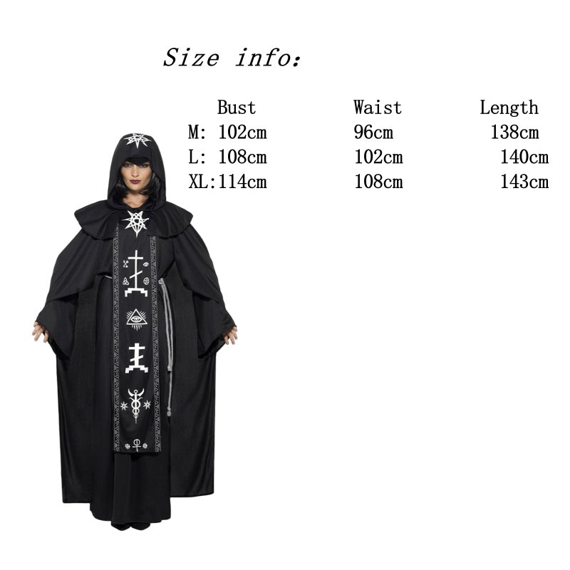 Wizard Black Robe Vampire Cosplay Costume for Halloween Couples 2020 New - Halloweez