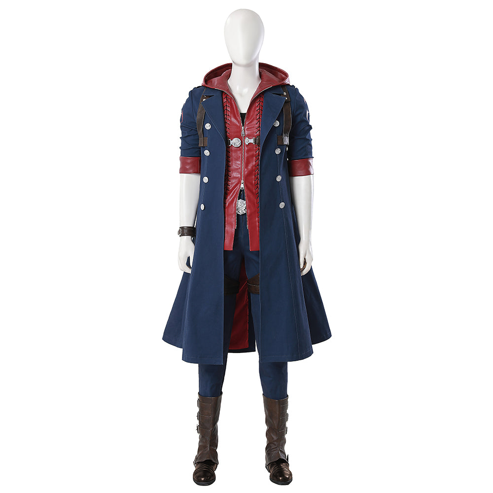 Devil May Cry 4 Nero Full Cosplay Costume Set - Official Replica Outfit with Red Queen & Blue Rose - Halloweez