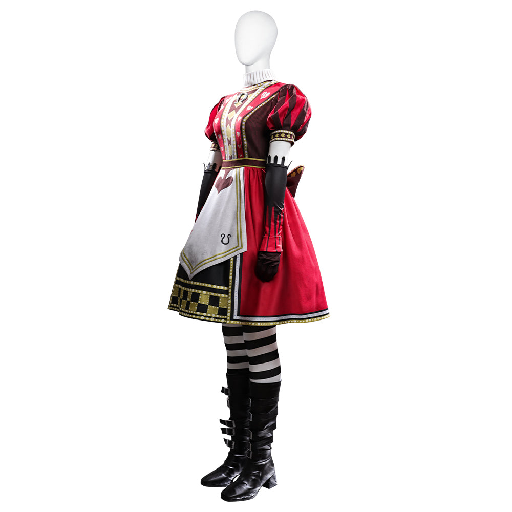 Halloweez: Alice Madness Returns Cosplay Costume Dress, Gloves, Socks & Bowknot - Women's Halloween Outfit