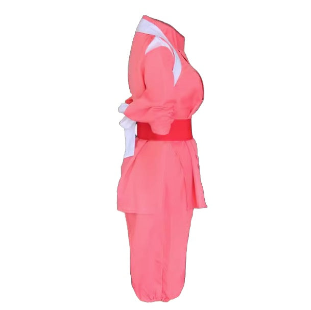 Chihiro Ogino Pink Work Kimono Cosplay Costume from Spirited Away - Halloweez