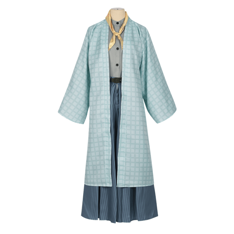 Demon Slayer Cosplay Costume Tokito Muichiro Kimono Wig Accessories Full Set Role Play Outfit Halloween Anime Cosplay - Halloweez