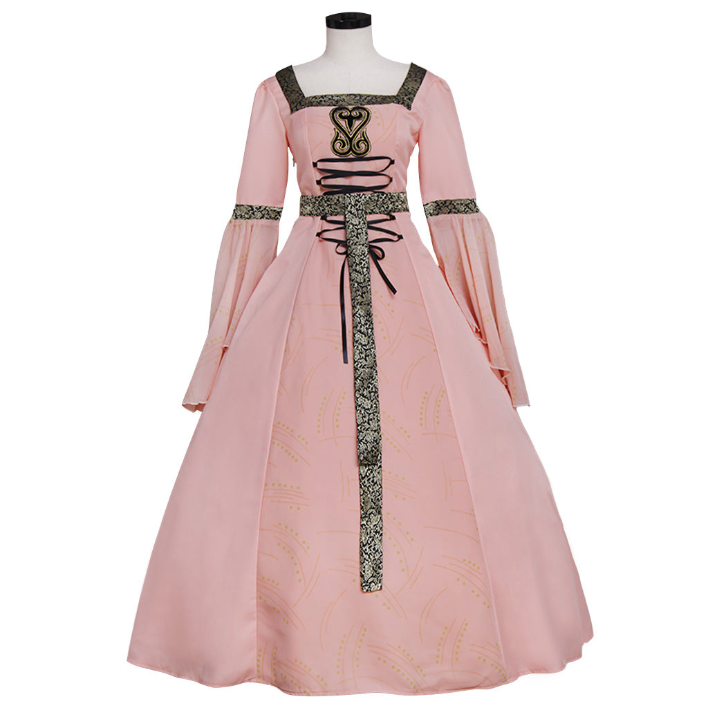 Robe de mariée élégante de style Renaissance rose de style Tudor par Halloweez