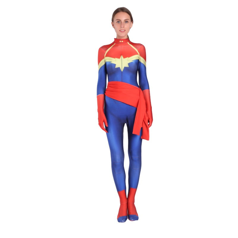 Halloween Captain Marvel Cosplay Costume for Kids and adult - Movie Role-Playing Bodysuit - Halloweez