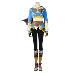 Costume de cosplay bleu de la princesse Zelda d'Halloween - Tenue inspirée de Breath of the Wild pour Halloween et événements spéciaux