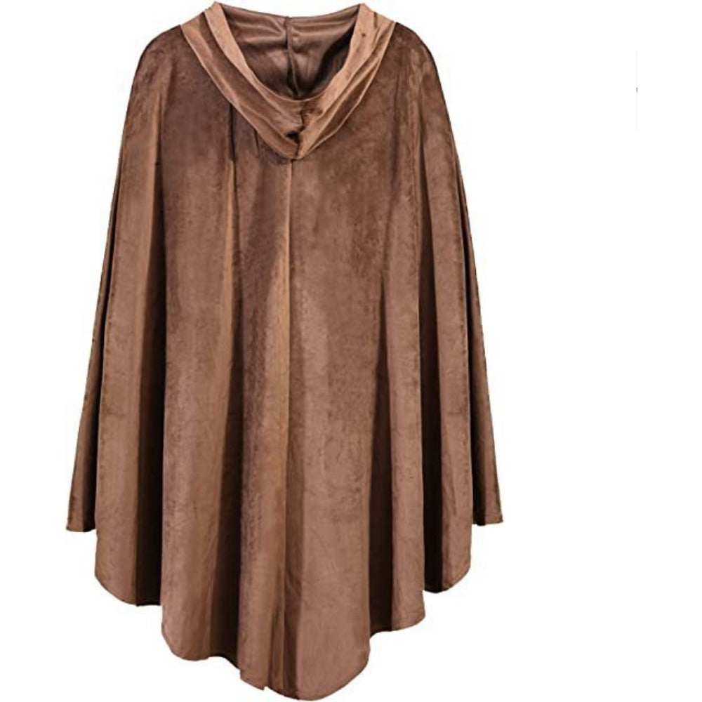 Medieval Deer Suede Cloak Halloween Vintage Battle Warrior Magic Robe Cosplay Costume - Halloweez