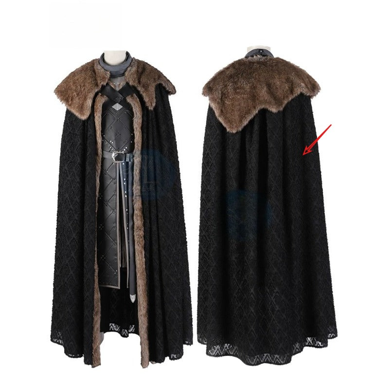 Game of Thrones Season 8 Jon Snow Cosplay Costume, A Song of Ice and Fire Same Style Medieval Outfit for Men - Halloweez