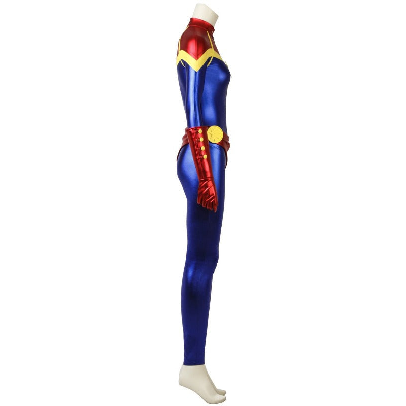Halloweez Captain Marvel Cosplay Costume - Avengers Themed Jumpsuit for Halloween
