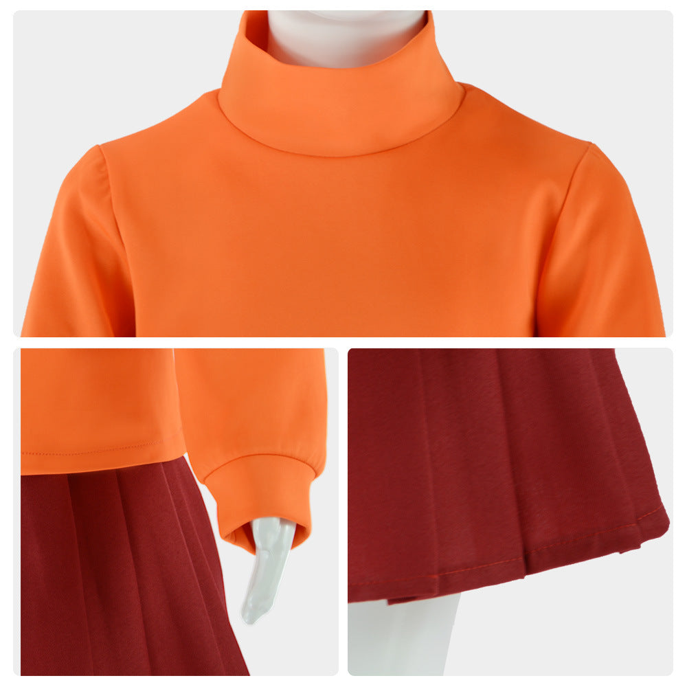 Scooby-Doo Velma Role Play Costume Halloween Cosplay Outfit - Halloweez