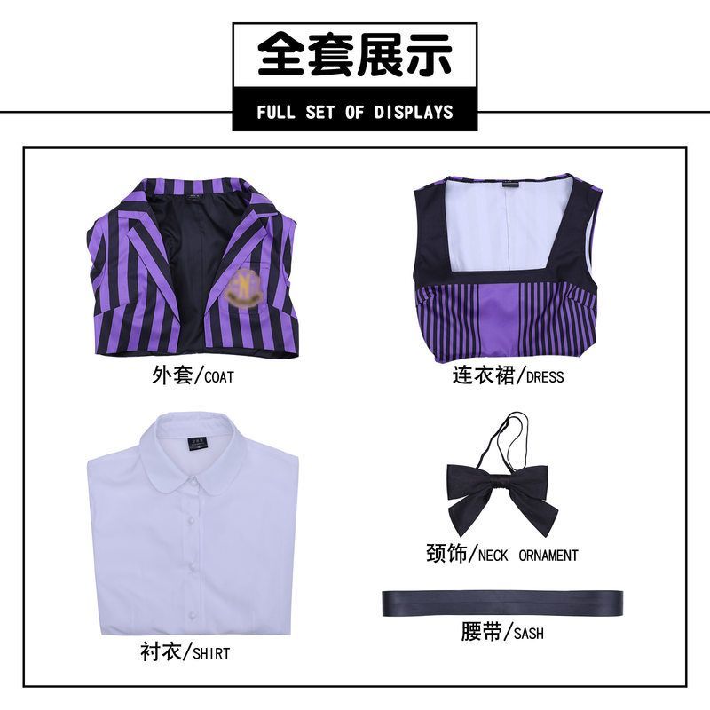 Wednesday Addams Cosplay Costume from The Addams Family TV Show for Halloween - Halloweez