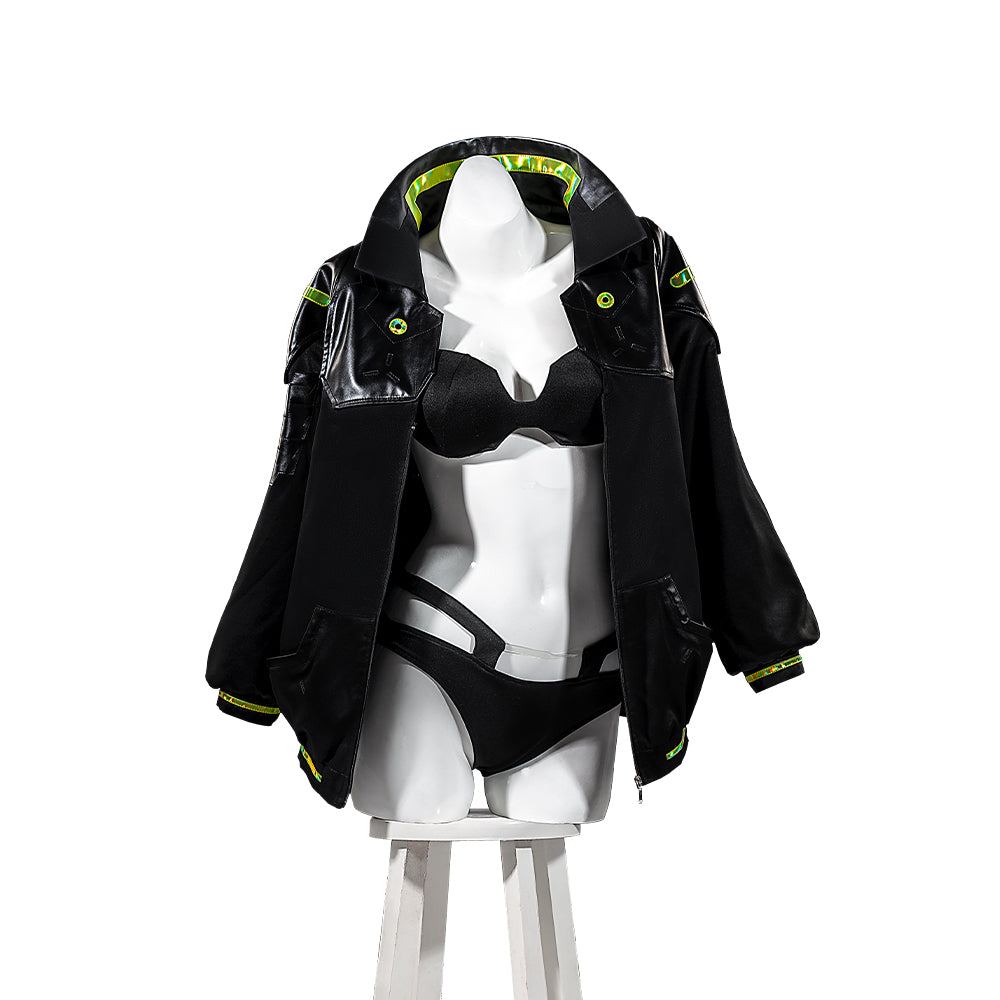 Halloweez Rebecca Black Coat - Cyberpunk Edgerunners Cosplay Costume for Halloween