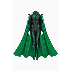 Disfraz de Hela de Thor Ragnarok para mujer, mono de cosplay con capa de Halloweez