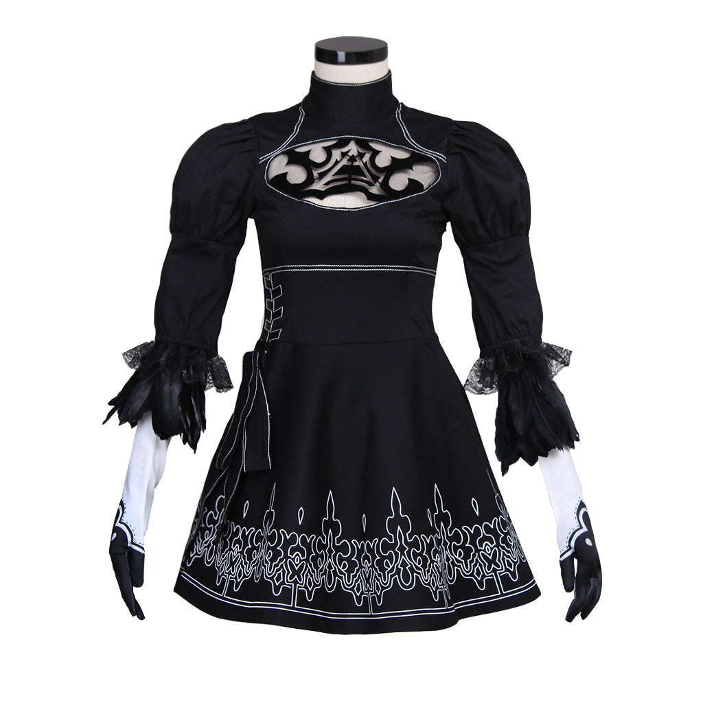 Halloweez Nier Automata Cosplay Costume - Yorha 2B Alluring Outfit | Game Cosplay Collection - Halloweez