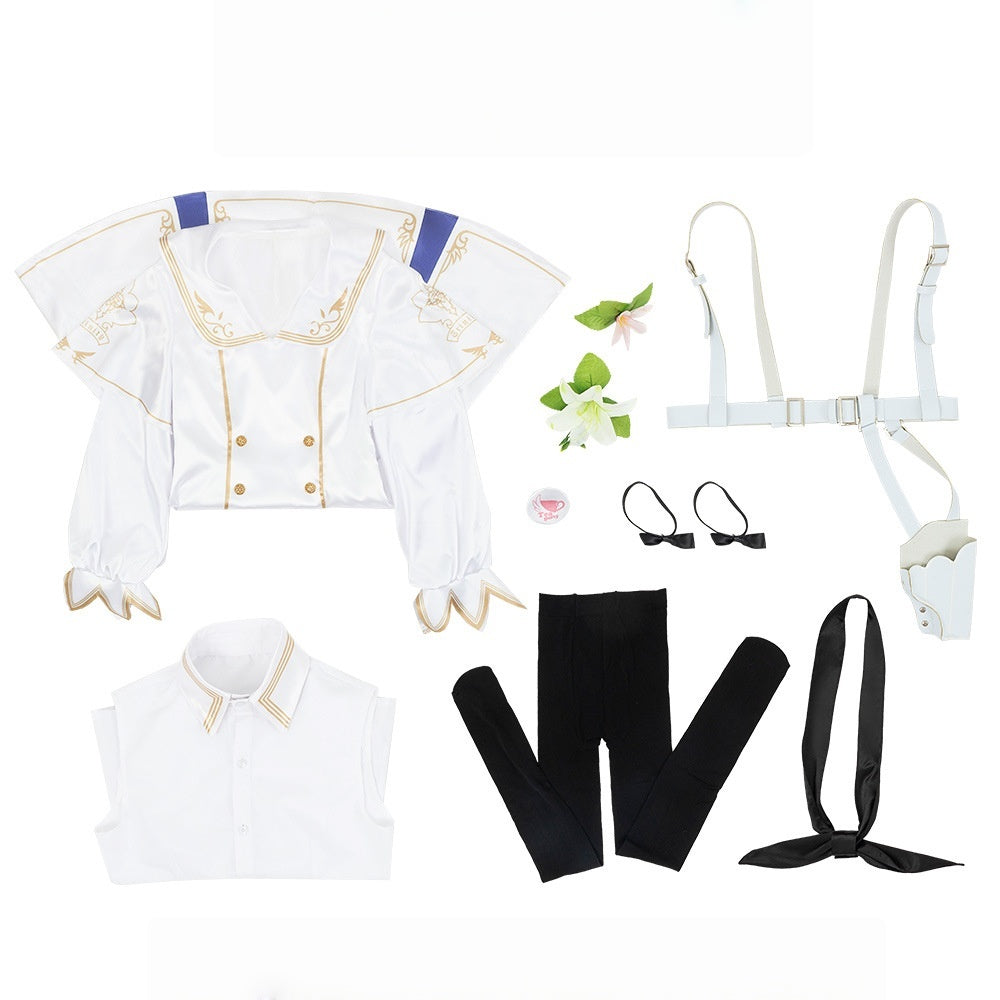 Blue Archive Ako Tendo Cosplay Costume White Dress Anime Cosplay Outfit - Halloweez