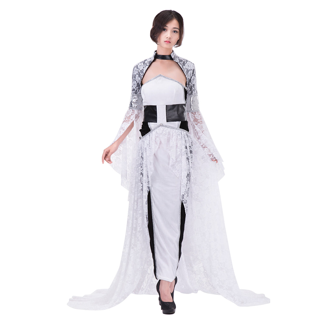 Vestido de noche de cosplay de Lunafreya para mujer de Final Fantasy XV de Halloween