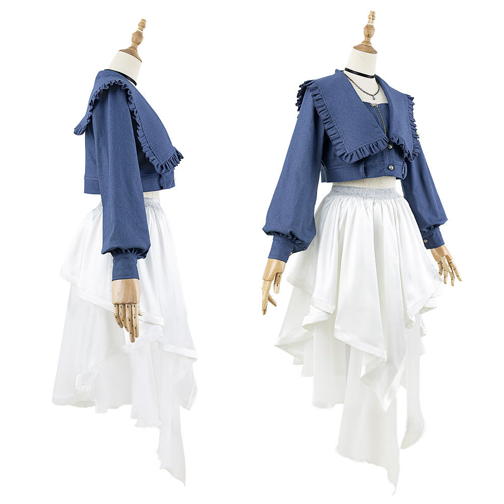 BanG Dream! mygo!!! Chihaya Anon Cosplay Costume Anime Denim Dress Set - Halloweez