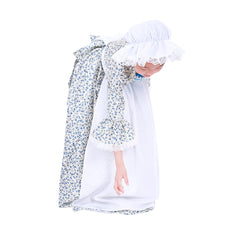 Elegant Vintage Countryside Floral Pioneer Bonnet Set - Halloweez Colonial Cosplay Dress