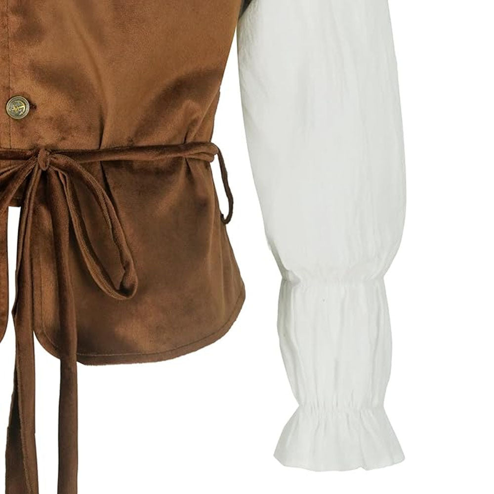 Vintage Medieval Renaissance Pirate Viking Knight Full Set Stage Performance Costume Halloween Cosplay - Halloweez