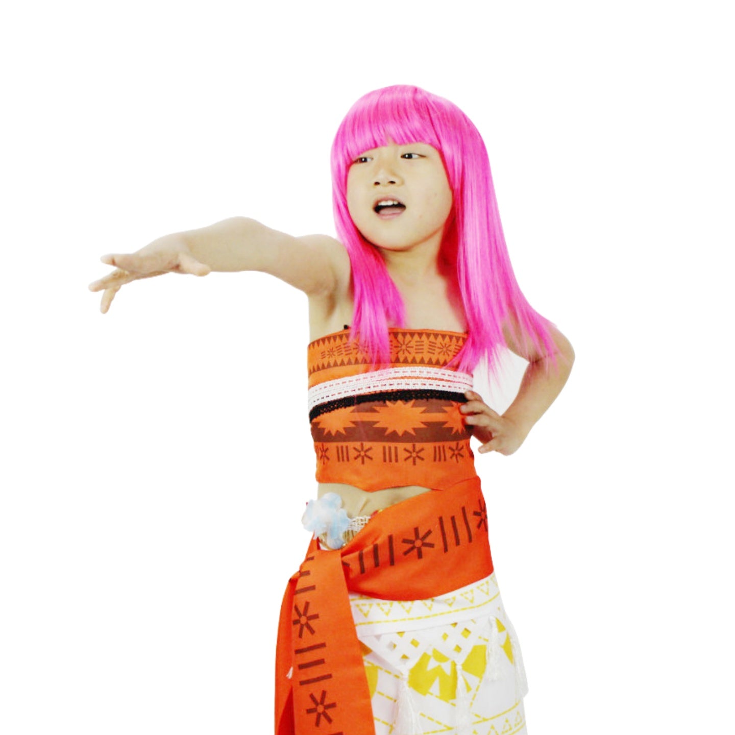 Moana Costume for Kids, Maui Outfit, Princess Dress with Grass Skirt for Halloween Cosplay - Halloweez