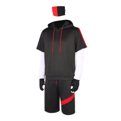 Ikonik Costume Game Cosplay Patchwork Short Sleeve Hoodie Halloween Performance Outfit - Halloweez