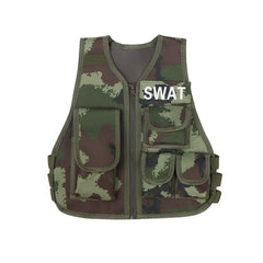 Halloweez Kids Airsoft Vest, Camouflage Tactical Vest, Sniper Cosplay Costume, CS War Game Waistcoat