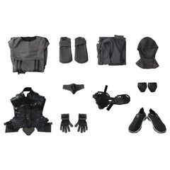 Halloweez Dune Man Cosplay Costume with Jumpsuit, Vest & Accessories