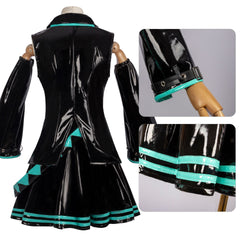 Virtual Idol Anime Cosplay Costume - Stretch Leather Official Outfit for Women - Halloweez