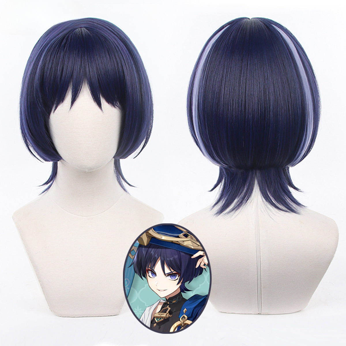 Halloweez Genshin Impact Wanderer Kunikuzushi Cosplay Wig Synthetic Fiber Adjustable - Halloweez