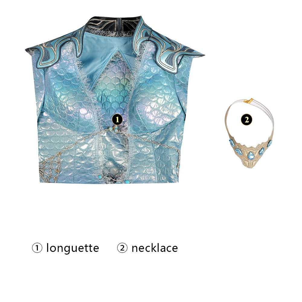 Baldur’s Gate 3 Robe of the Sea Mother Clergy Cosplay Costume Set for Women Game Halloween - Halloweez