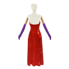 Movie Who Framed Roger Rabbit Jessica Rabbit Red Dress Cosplay Costume Halloween Outfit - Halloweez