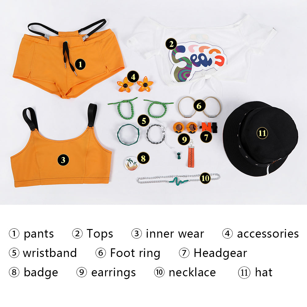 Zenless Zone Zero Ling Summer Sky Swimsuit Cosplay Costume - Game Character Outfit - Halloweez