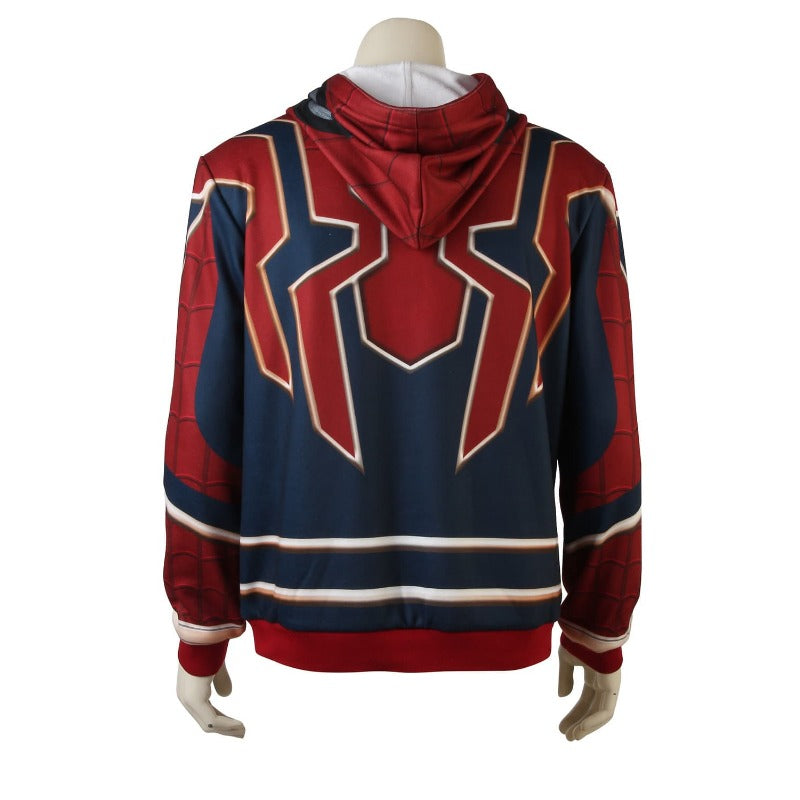 Halloweez Iron Spider Hoodie Sweatshirt - Spiderman Cosplay Costume from Infinity War