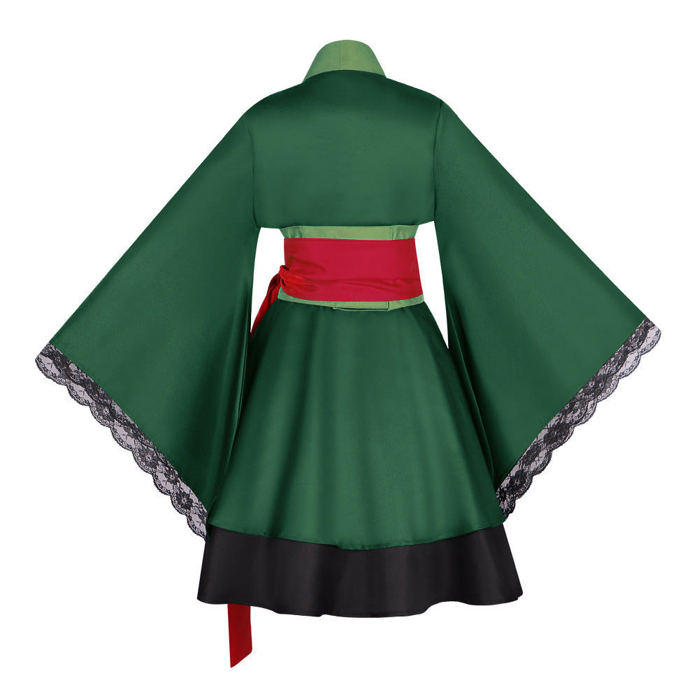 One Piece Roronoa Zoro Gender Swap Cosplay Costume - Anime Lolita Kimono Dress