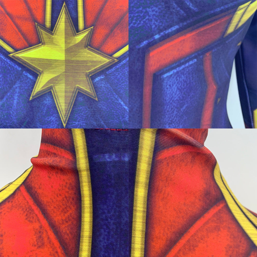Halloween Captain Marvel Cosplay Costume for Kids and adult - Movie Role-Playing Bodysuit - Halloweez