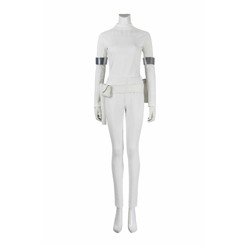 Ensemble de combat blanc avec cape pour cosplay de l'impératrice Amidala Padmé - Exclusivité Halloween et Comic Con