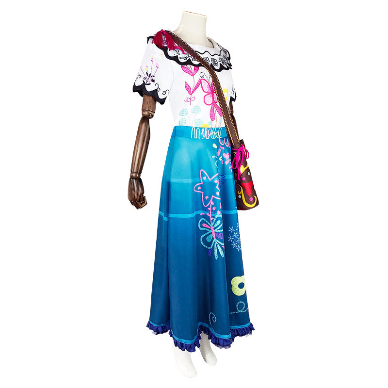 Magic House Cosplay Costume Mirabel Dress with Backpack for Kids and Adults