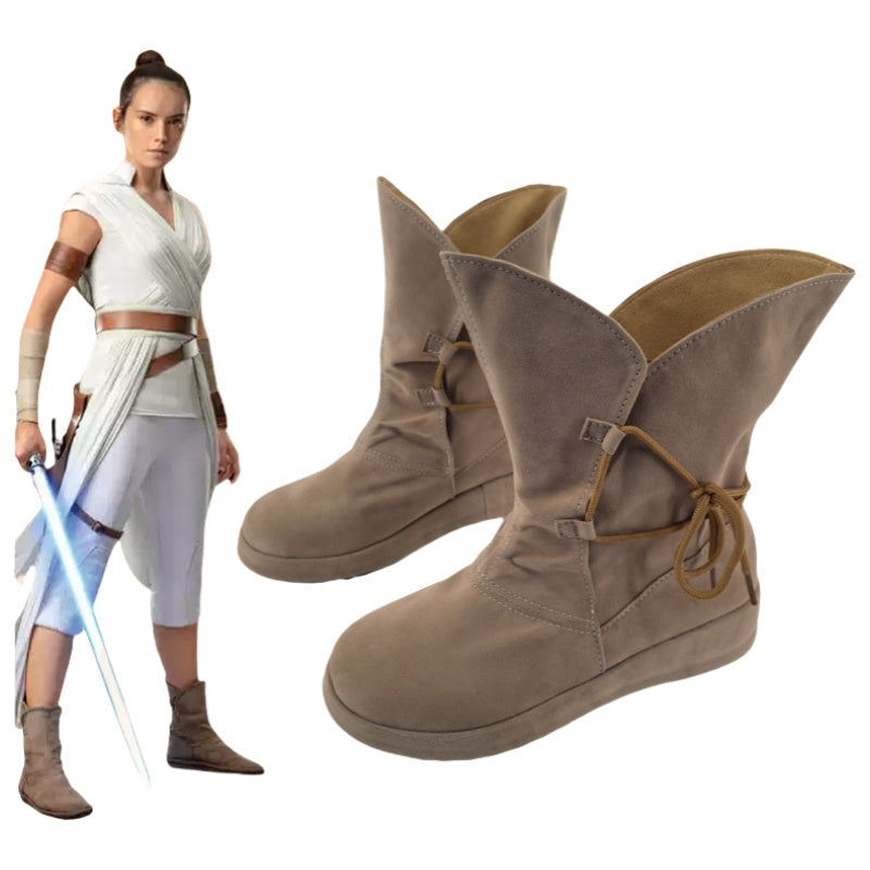 Star Wars: The Rise of Skywalker Rey Cosplay Shoes for 2D Anime Convention Performance - Halloweez