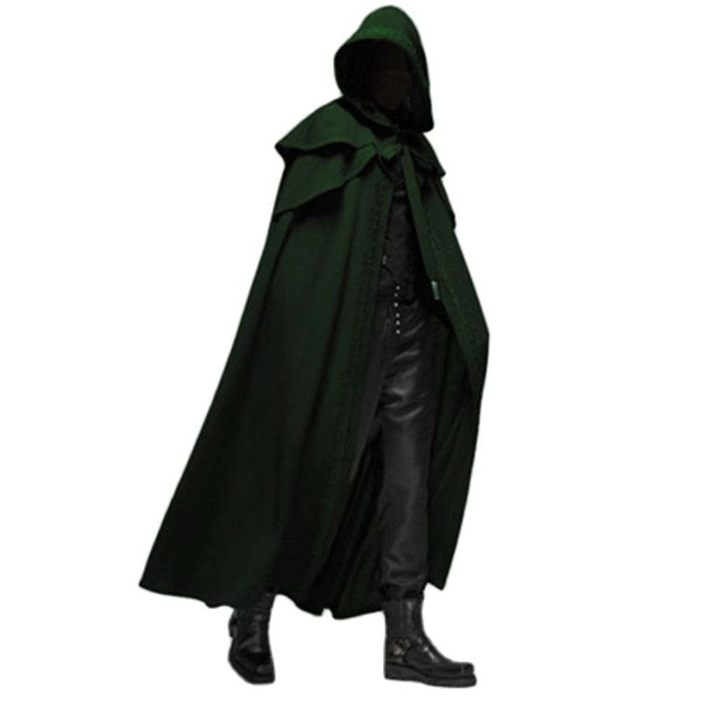 Hooded Cape Medieval Renaissance Gothic Cloak Halloween Cosplay Stage Performance Costume - Halloweez