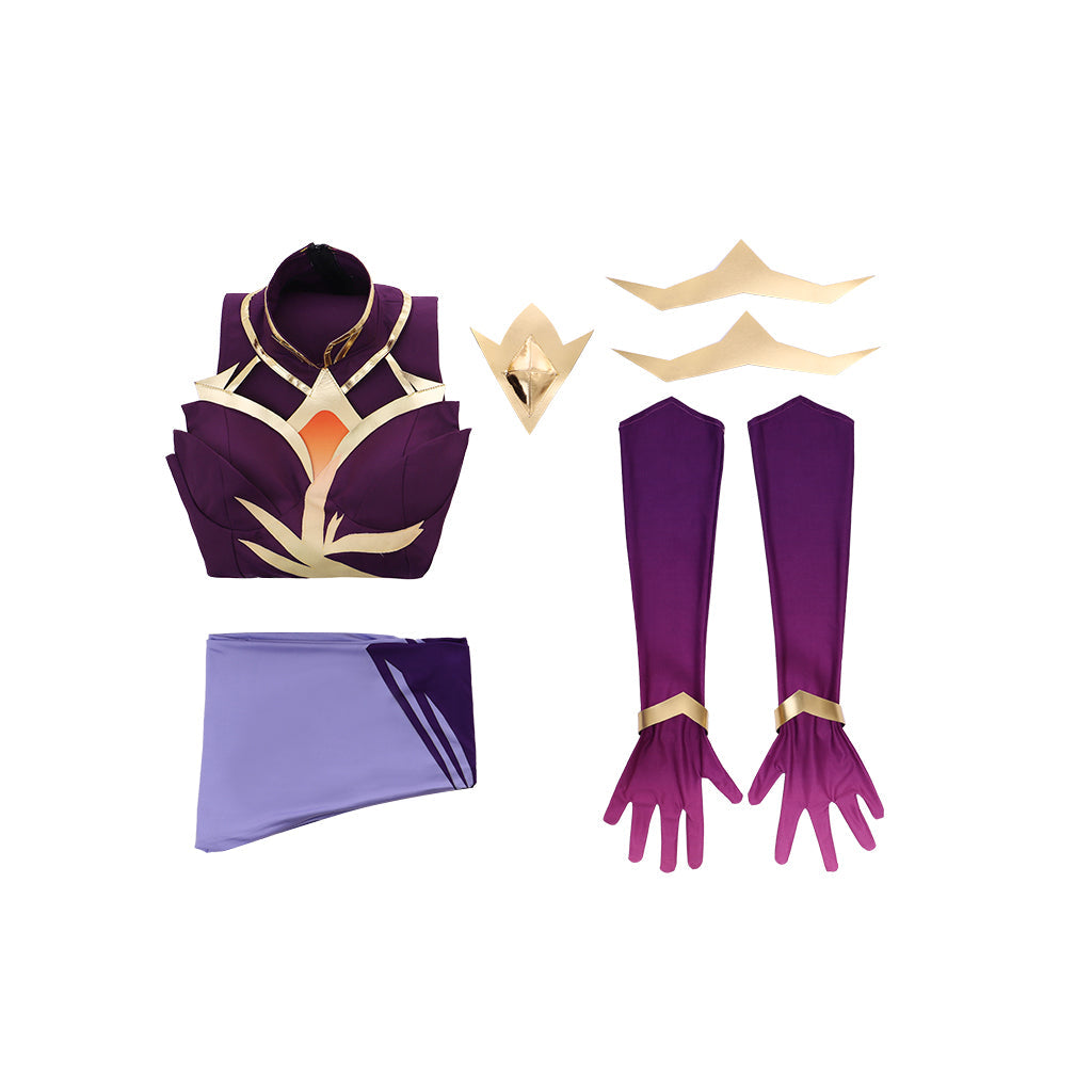Stunning Luxanna Crownguard Cosplay Costume | The Lady of Luminosity Battle Outfit from Halloweez